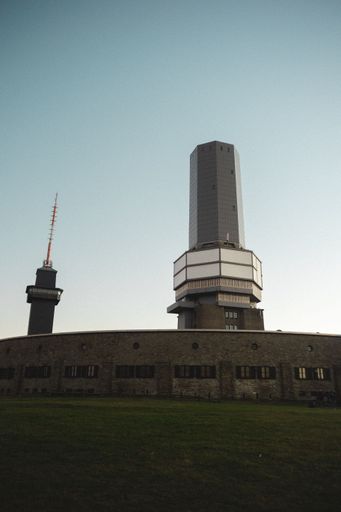 A vertical shot of the Feldberg Broadcast Tower in Germany.