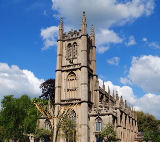 St Mary The Virgin Church, Bathwick, Bath, England. May 21, 2018. The church was built from 1814-20, replacing a medieval church.