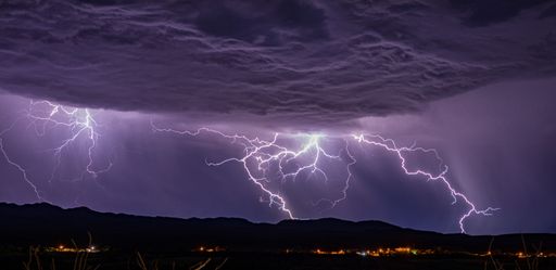 A lightening over the border of Texas and Mexico