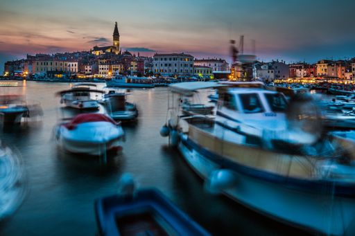 Colorful summer sunset in Rovinj, Croatia