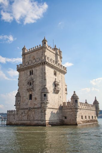 A beautiful view of the Belem Tower, Fortification in Lisbon, Portugal