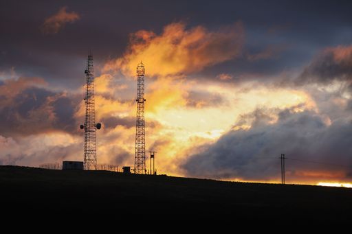 Radio masts on the Southern Drakensberg Mountains in the Eastern Cape province of South Africa.
