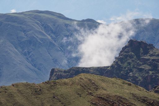 A beautiful shot of cloudy skies - a view from a mountain peak