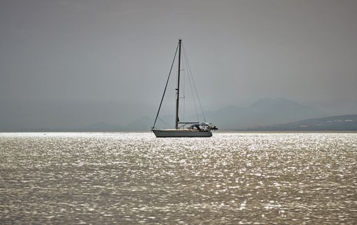 A beautiful shot of the sailing boat in the sea