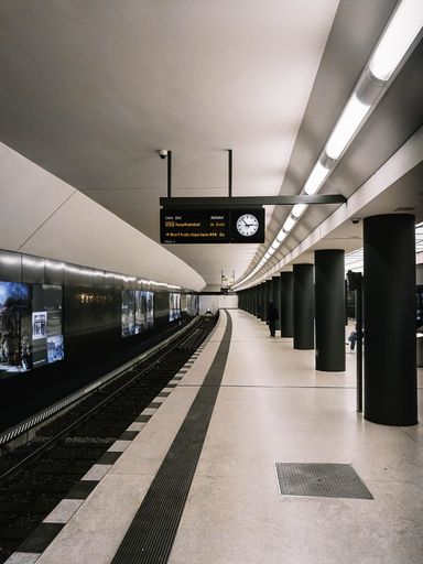 A platform in a modern metro station