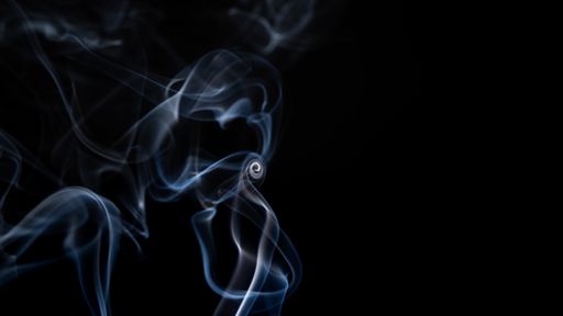 A movement of a smoke isolated on a black background