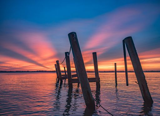 A scenery of a breathtaking sunset the beach in Eastern Florida