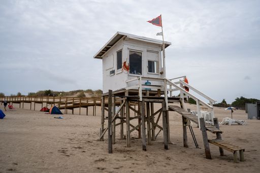A beautiful view of an empty beach in Carilo in Buenos Aires Argentina on a cloudy day