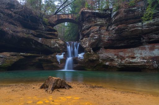 A beautiful shot of the scenic Old Man's Cave in Hocking Hills State Park