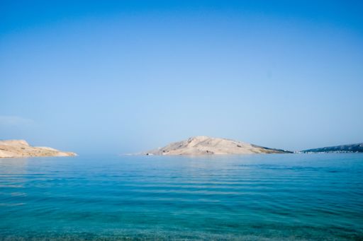 A high angle shot of the pure water near the Pag Island in Croatia