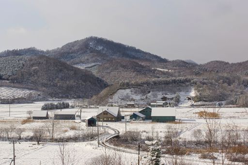 A sunny winters day on Hokkaido Island, Japan