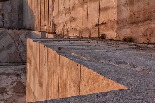 Wall from marble quarry at sunset in Andalusia (Spain)