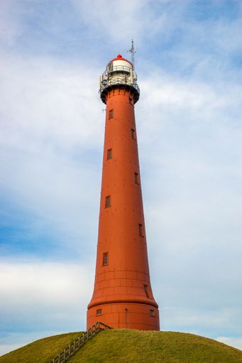 A vertical shot of the Ponce de Leon Inlet Lighthouse & Museum Ponce