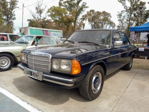 Lanus, Argentina - Sept 24, 2022: Executive luxury Mercedes Benz W128 saloon sedan four door 1976-1986. AAA 2022 classic car show.
