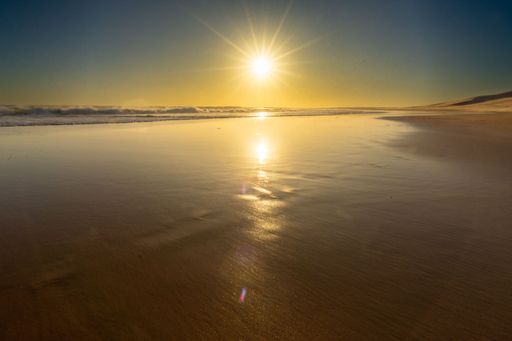 A landscape of the beautiful sea with long exposure during the sunset