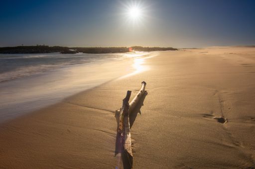 A landscape of the beautiful sea with long exposure during the sunset