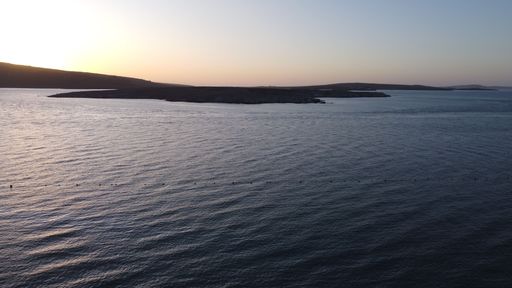 The sunset over the Langebaan Lagoon, West Coast, South Africa.
