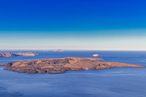 A beautiful view of the Santorini island - perfect for wallpaper