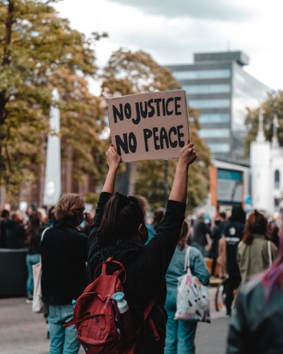 Picture of a protest agains racism in Tilburg, the netherlands