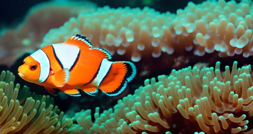 One small goldfish near reef