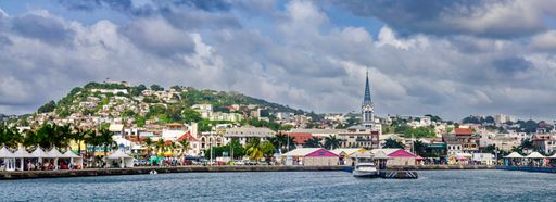 A bridge against the beautiful cityscape of Georgetown in Guyana