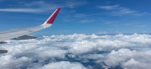 A beautiful shot of clouds from an airplane window