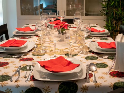 A beautifully decorated table for festive dinner