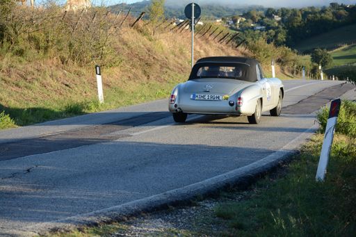 san marino , san marino - sett. 16 : mercedes benz sl190 1960 in coppa nuvolari old racing car