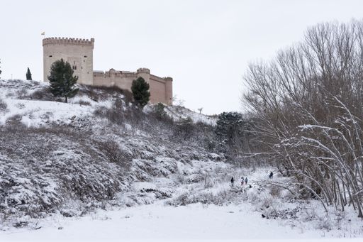 A beautiful scenery of Castle of Leon in Avila Spain Europe during the winter