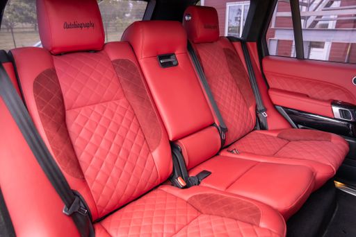 A red interior of a modern car