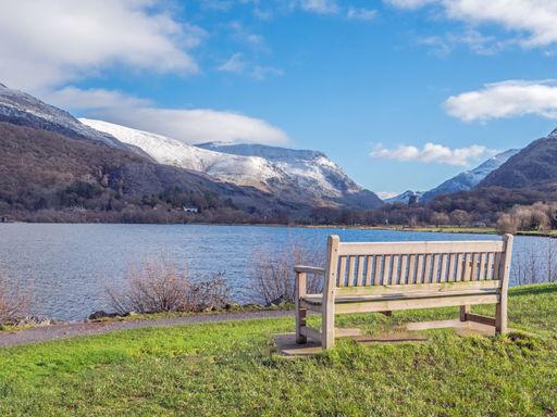 Looking across Llyn Padearn toward Dinorwic Quarry from Llanberis.
