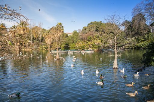 Panoramic view of the Ciutadella Park, Barcelona, Spain
