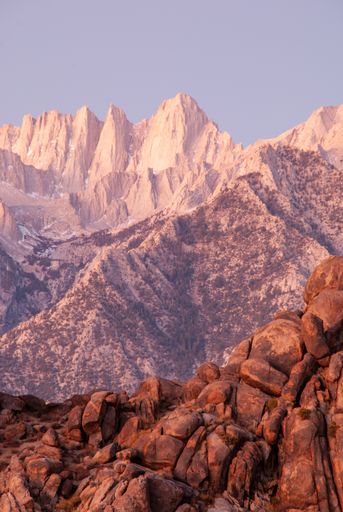 A vertical shot of the Death Valley mountains in California, the United States