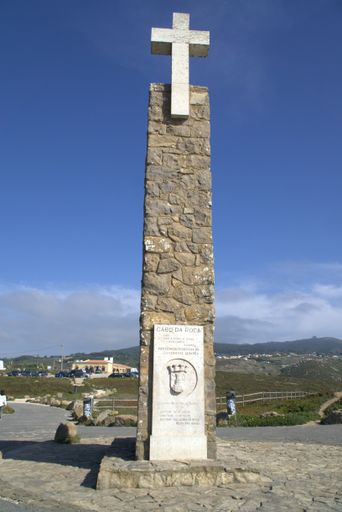 A vertical shot of cape Portugal cross under blue sky