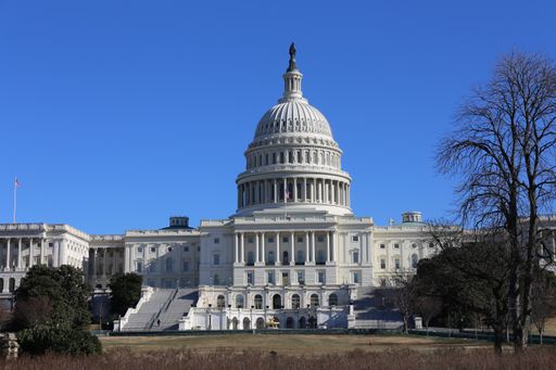 A beautiful daytime view of the Washington Capitol