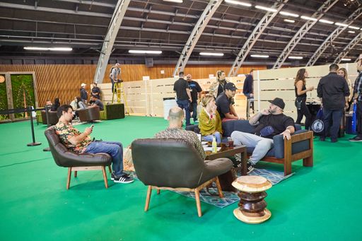 Attendees at Hall of Flowers Cannabis Tradeshow in Santa Rosa, California