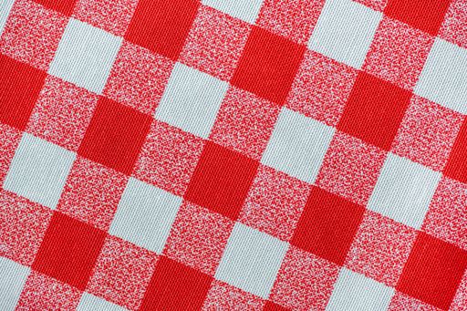 A closeup shot of a red and white checkered cloth