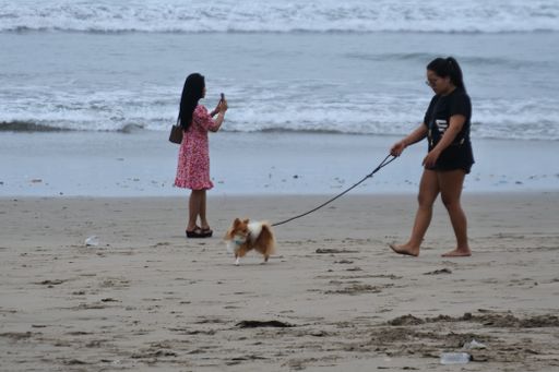 visitor activities at double six beach in the late afternoon, Bali, November 25, 2020