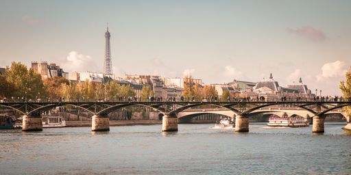 A beautiful shot of a bridge over the river Sein in Paris