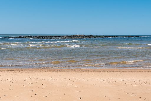 the sandy shore in Santa Lucia del Este Canelones in Uruguay