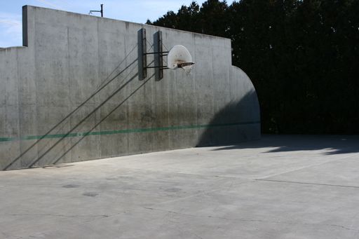 A basketball hoop in the playground