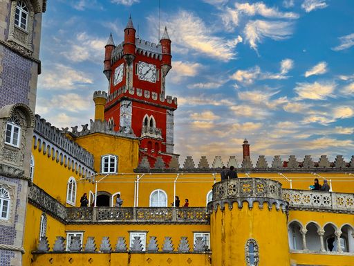 A beautiful view of the vibrant Pena Palace in Sintra, Portugal