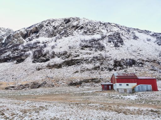 A beautiful shot of the snowy landscapes in Grotfjord, Kvaloya Island, Tromso, Norway