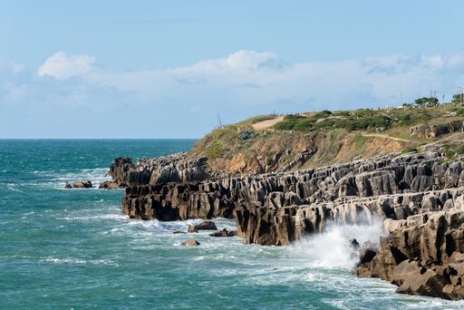 Peniche sea cliffs with atlantic ocean in Portugal