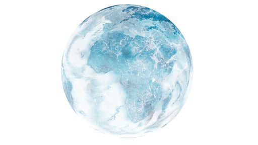 The Blue Planet Earth Frozen! Cold Blue and white globe changing climate