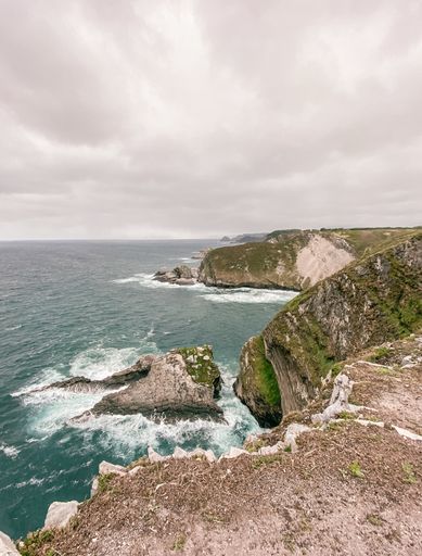 A vertical shot ofof Cabo de Penas, Asturias, Spain
