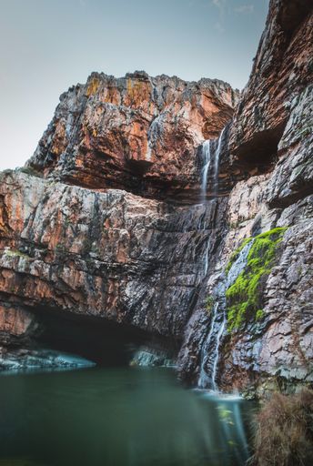 La Cimbarra waterfall, located in Aldeaquemada, Jaen. Beautiful waterfall in the Natural Park of La Cimbarra.