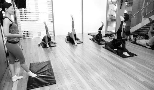 Johannesburg, South Africa - September 09 2013: Diverse Group of young people at a Pilates Class