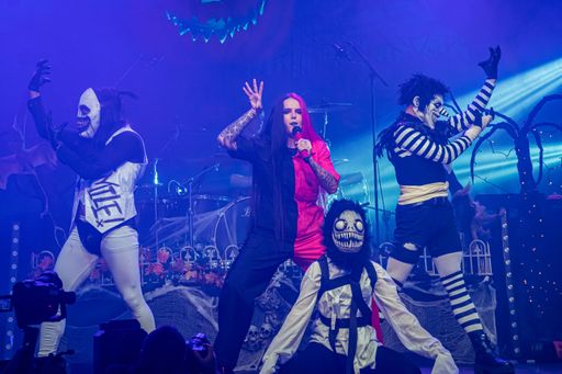 Concert by the rock music group Megara, presenting their new album trick or treat set on Halloween, at the Revi Live venue in Madrid.