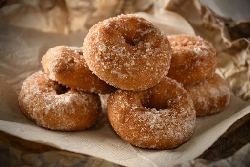 A selective focus shot of appetizing donuts